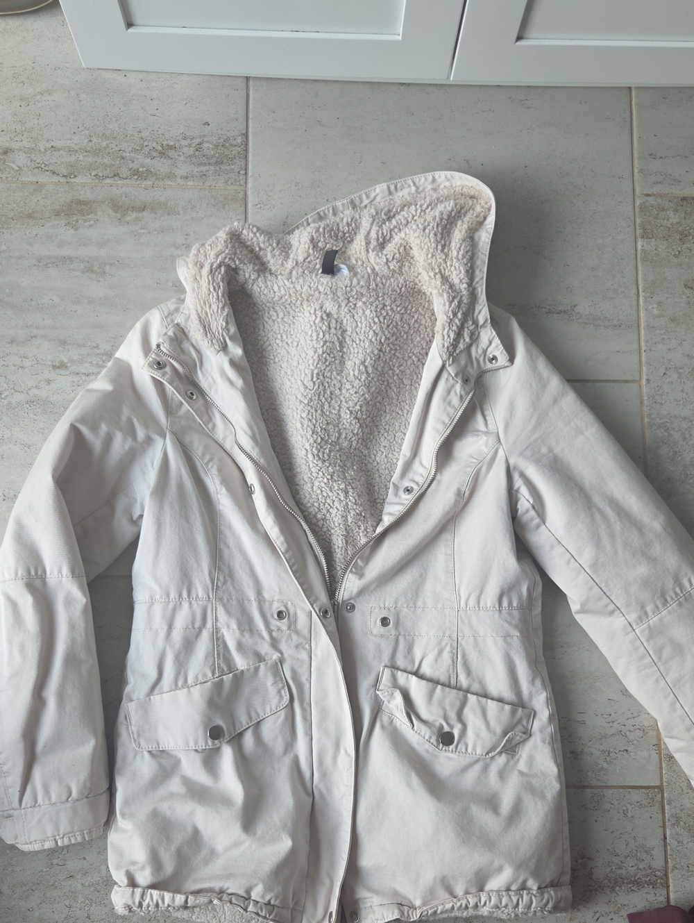 H&M Cream Sherpa Fleece Jacket